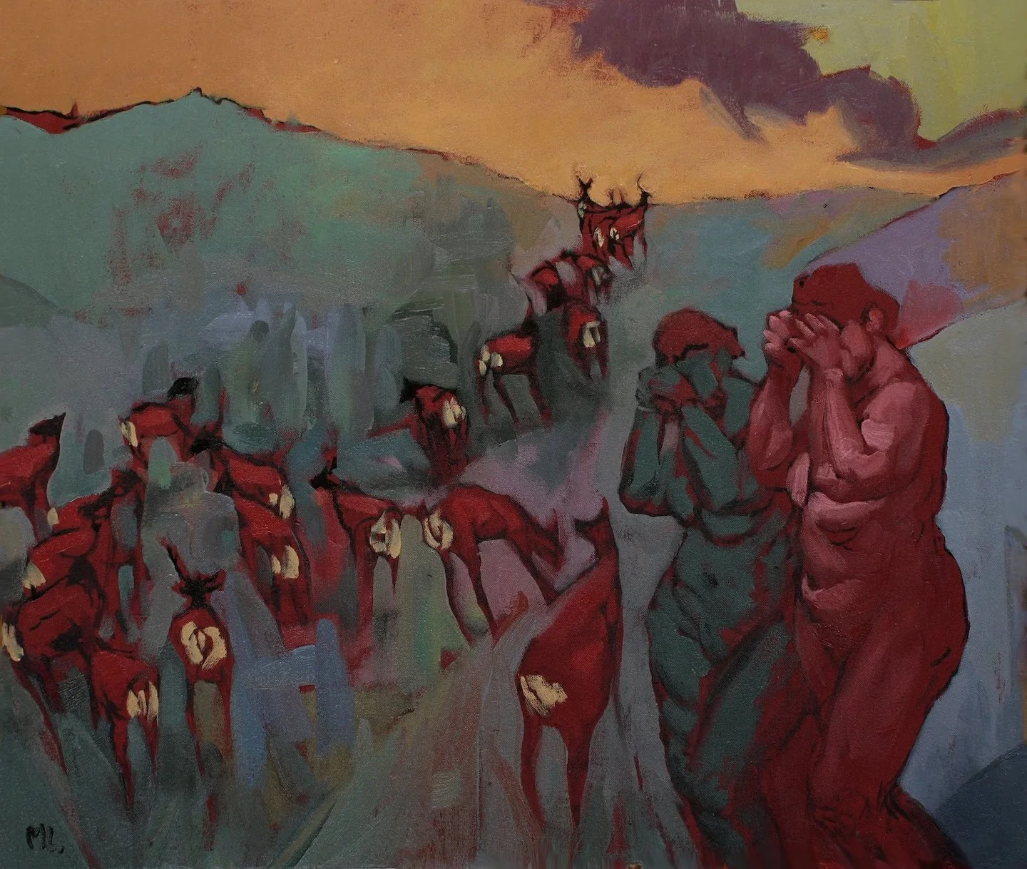    White Tails  , 20” x 28”, oil on canvas 