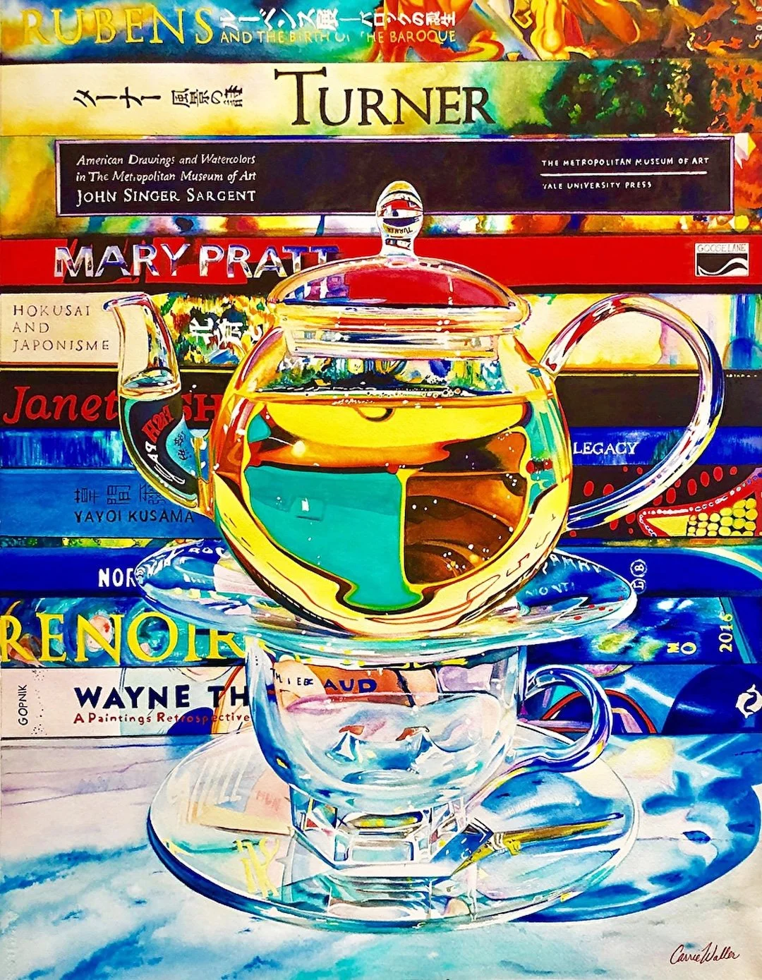    Tea With Friends  , 30” x 23”, watercolor on paper 