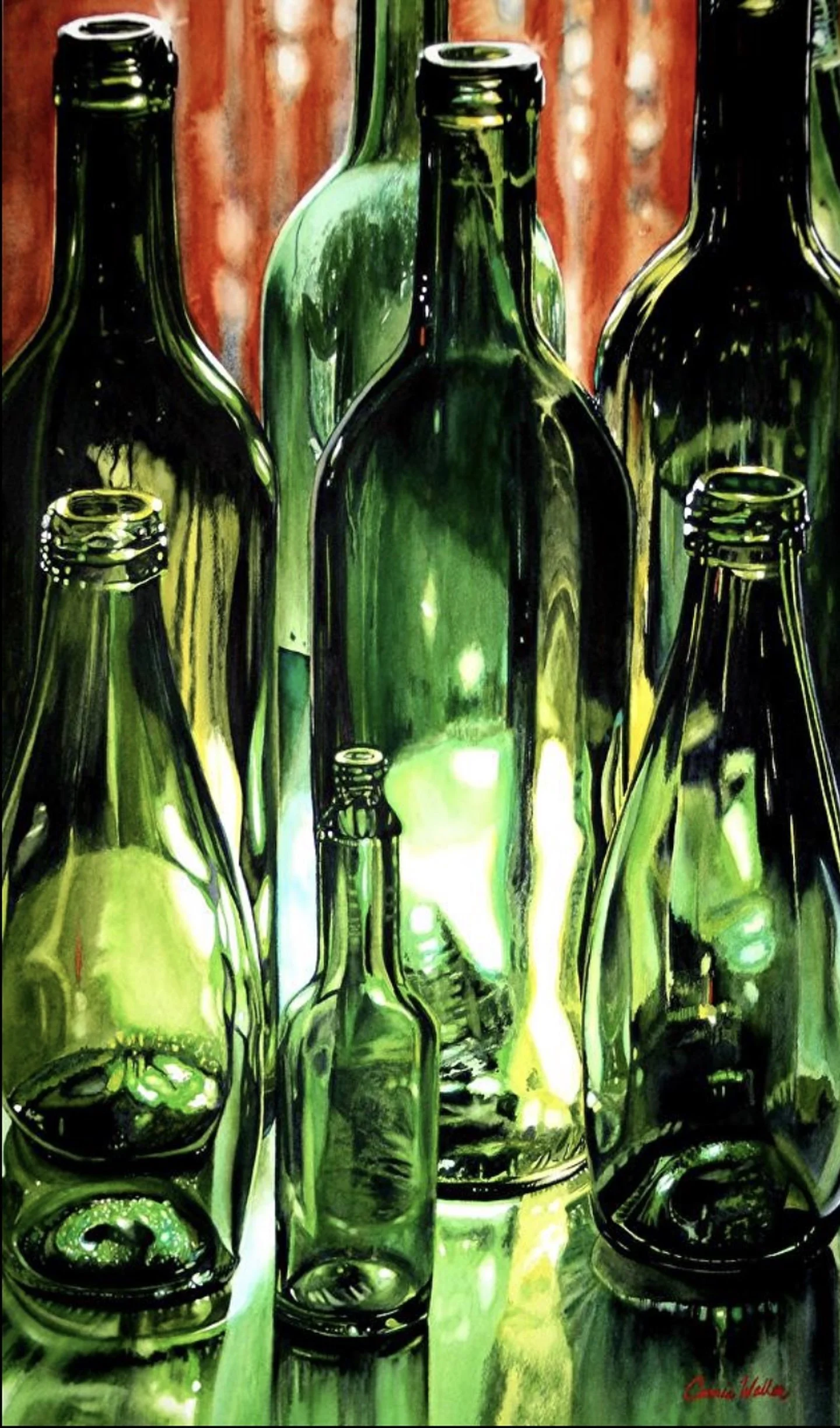    Going Green  , 30” x 18”, watercolor on paper 