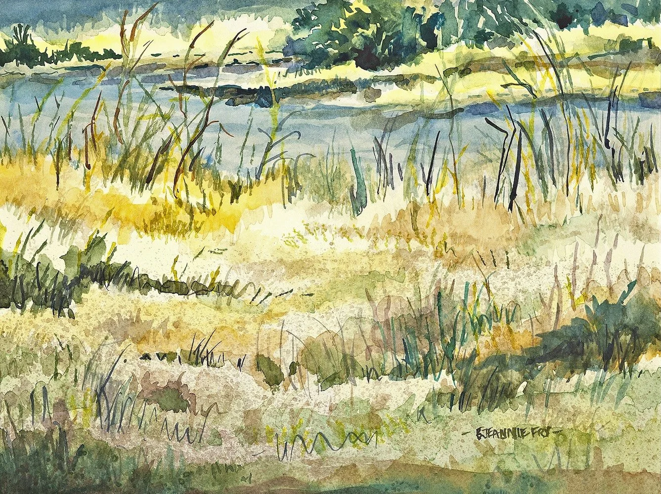    Marshes  , watercolor on paper, 11" x 15" 