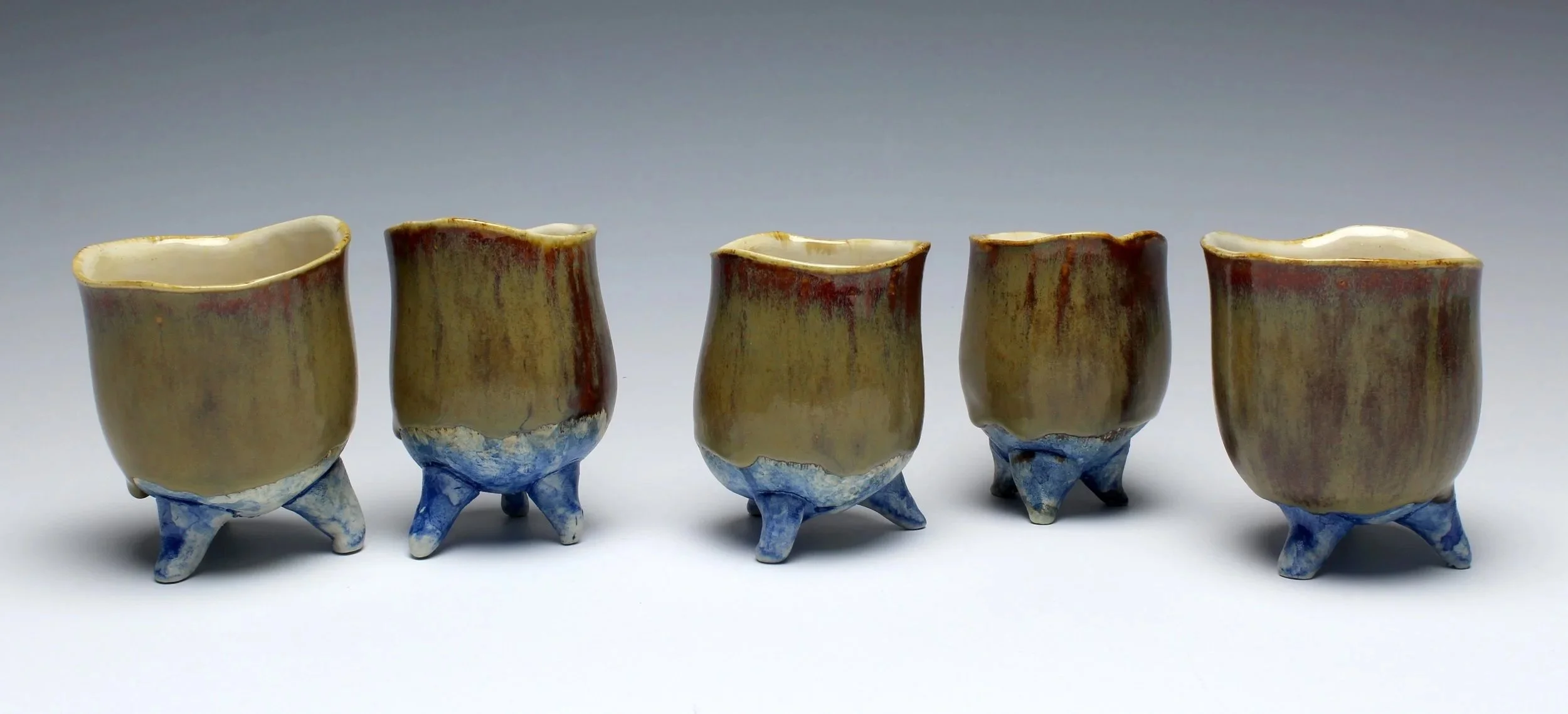    Butternut  Squash Cups  , slip cast and altered porcelain, glaze 