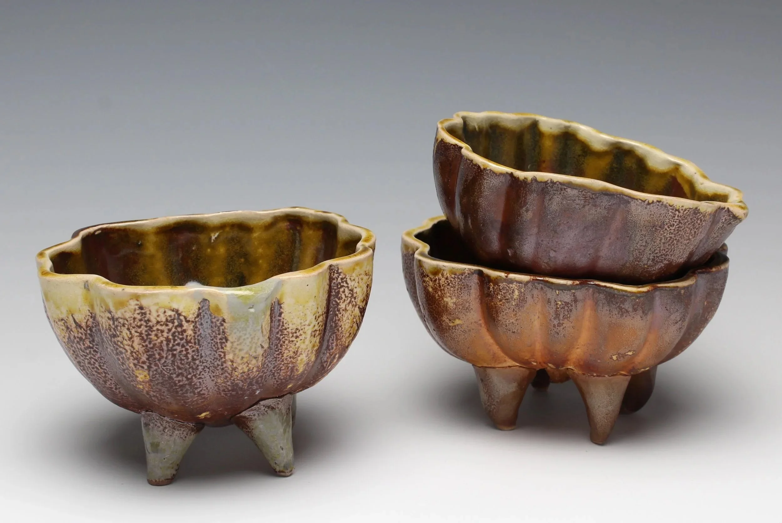    Acorn Squash Cups  , slip cast and altered porcelain, glaze 