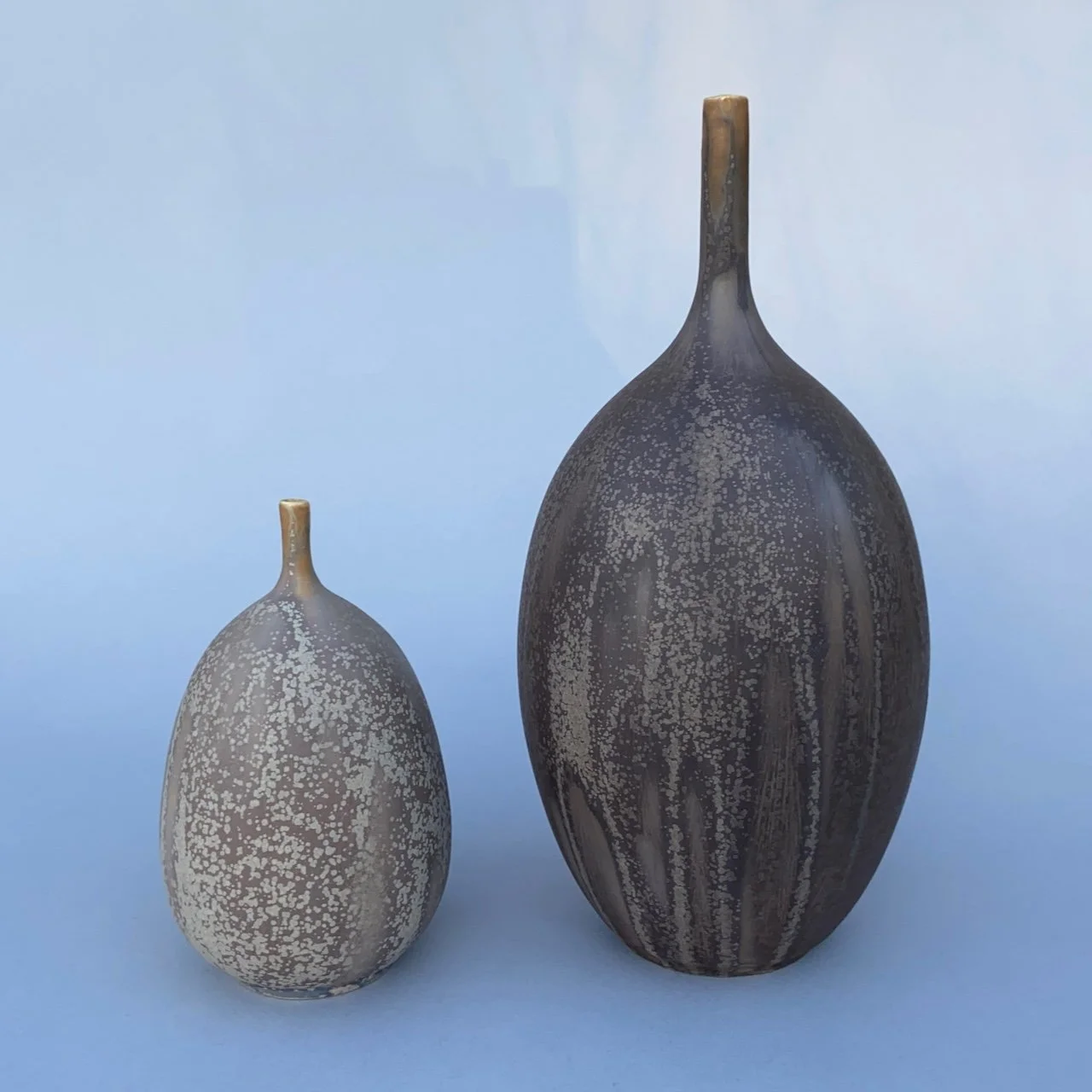    Grey Crystal Matte Bottles  , porcelain, various sizes 