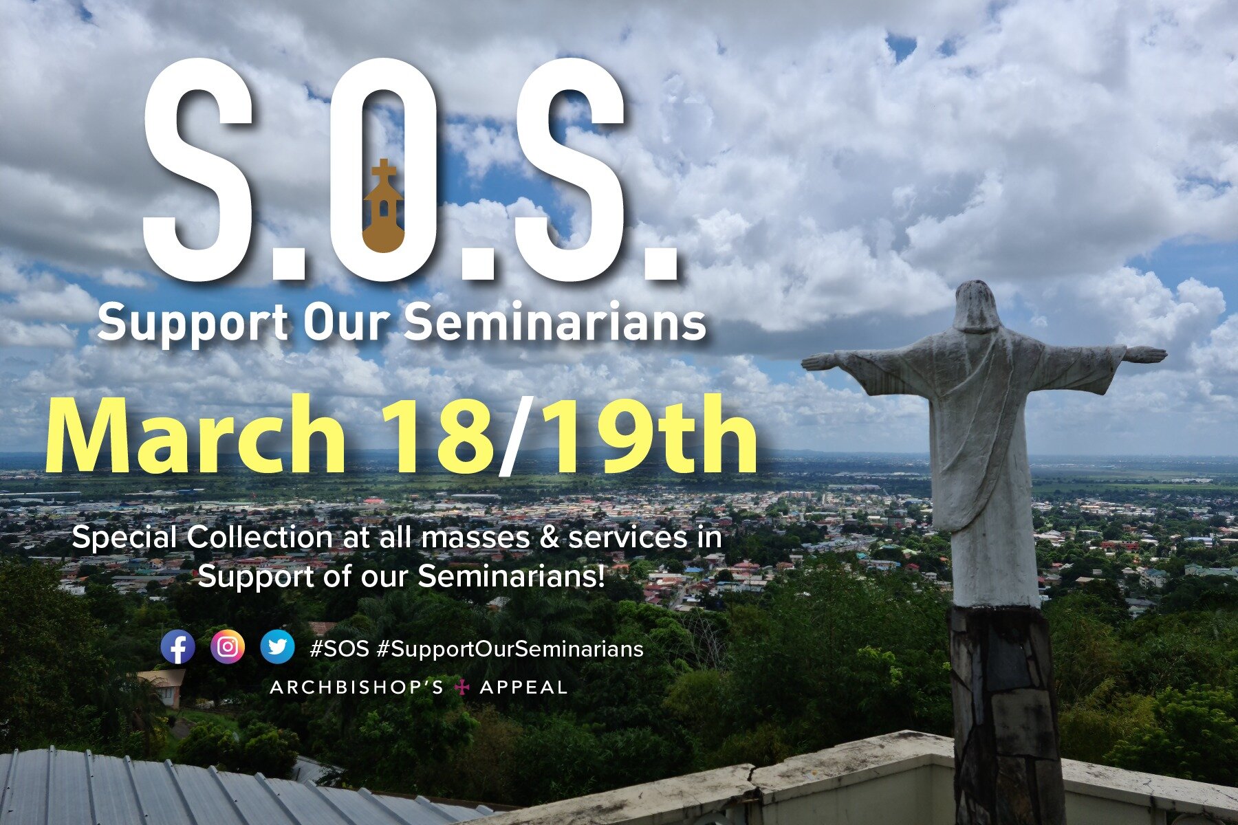 Only 10 days away! ⏱

Help show you support to those in our nation who have answered the call and pledged to become the future shepherds of our church!

There will be a special collection in all parishes during the 4th weekend of Lent (March 18th &am
