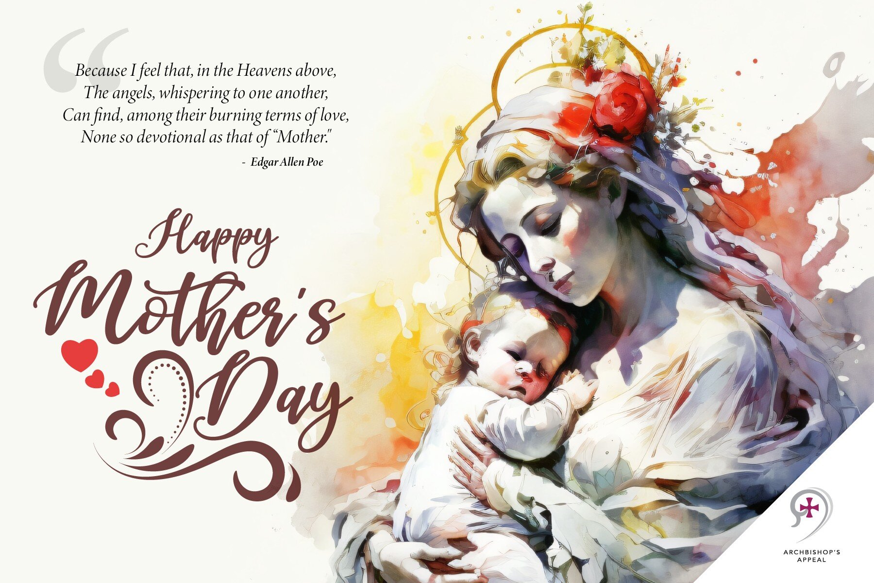 Because I feel that, in the Heavens above,
The angels, whispering to one another,
Can find, among their burning terms of love,
None so devotional as that of &ldquo;Mother.&quot;

 #mothersday #Mothersday2023 #motherlove