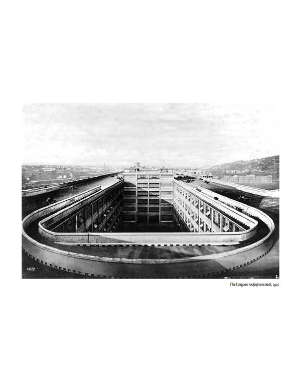 The Lingotto rooftop test track, 1925