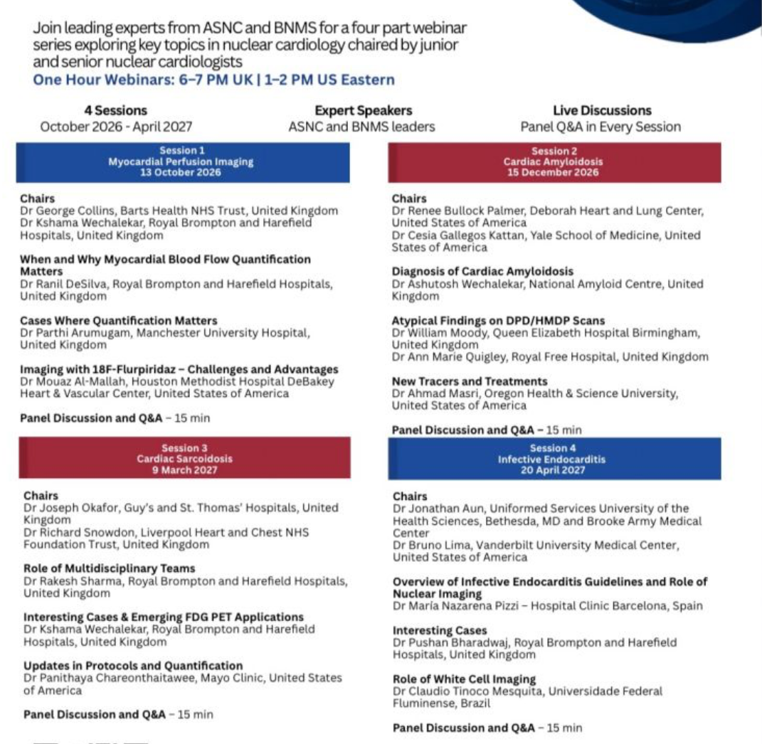 ASNC/BNMS Joint Webinar 1: Myocardial Perfusion Imaging