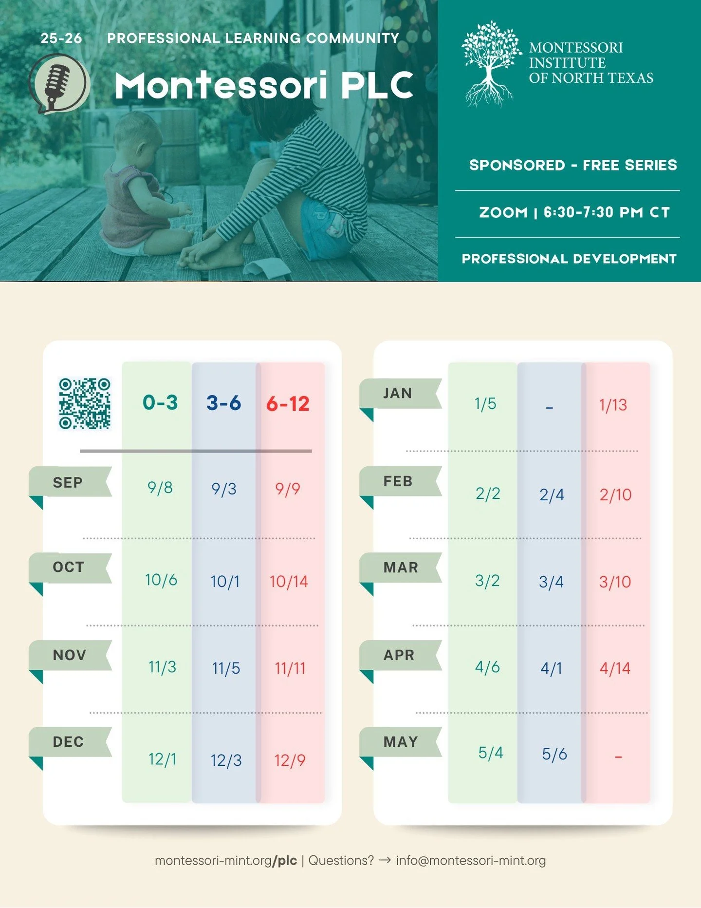 ✨👀 Shhh&hellip; Truly, this post wasn&rsquo;t supposed to happen. All 25 free, online Montessori PLC sessions&mdash; the entire Zoom meet-up calendar&mdash; in one place: 0-3, 3-6, and 6-12.

Normally, we drip free events one by one, each post featu