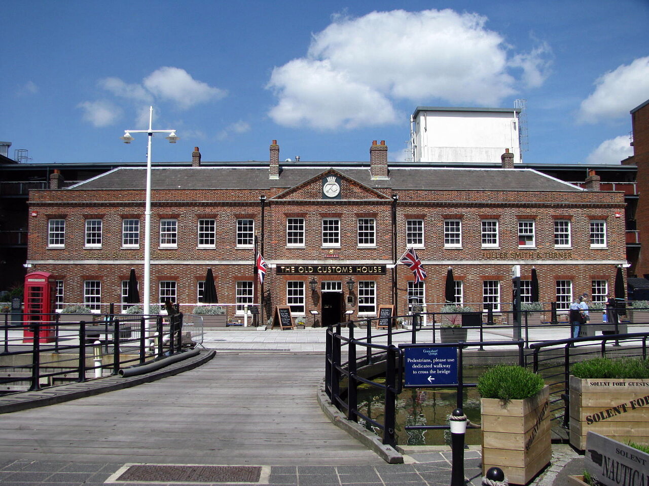 The Administration Building/Captain's offices (now the Old Customs House pub) at Gunwharf Quays (formerly HMS VERNON)
