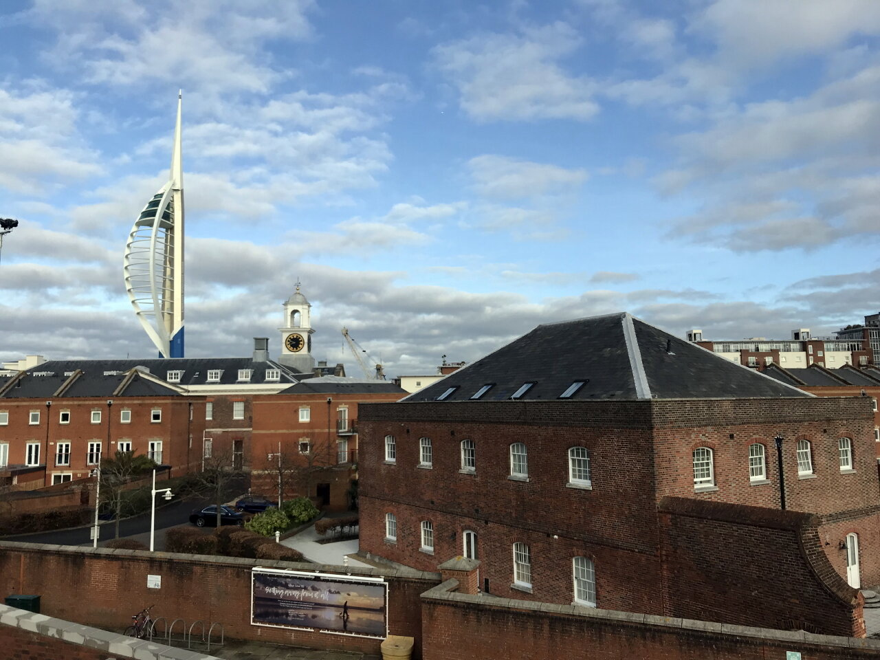 Vulcan Building and the Old Infirmary (now apartments) at Gunwharf Quays (formerly HMS VERNON)