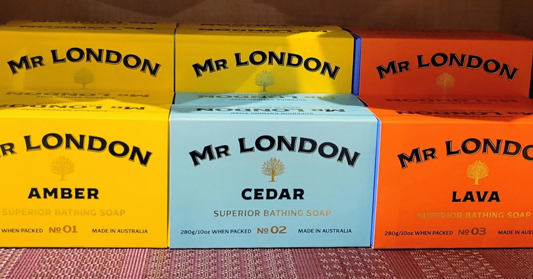 French triple-milled soaps in fresh, earthy scents.