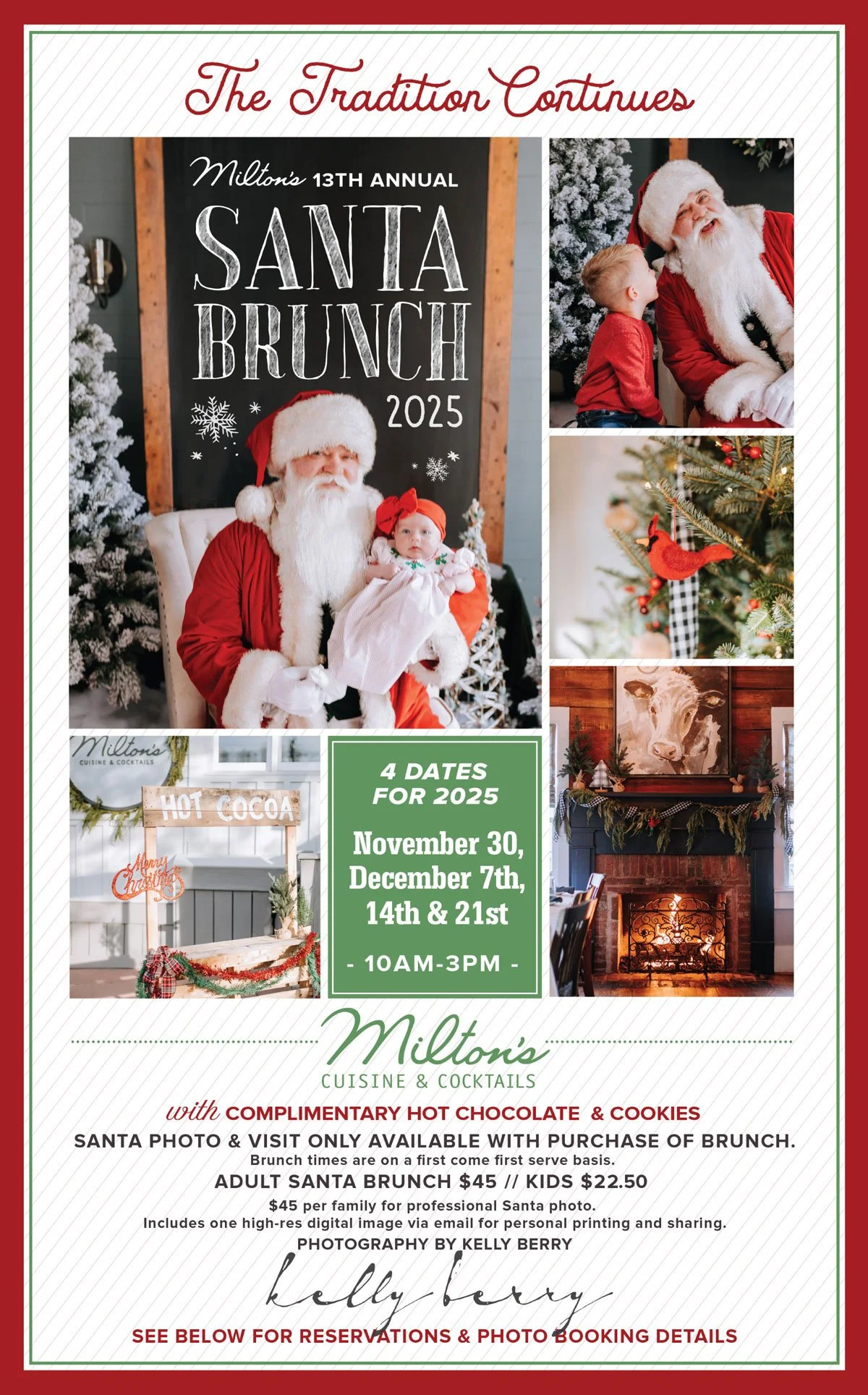 Santa Brunch Returns to Milton’s Cuisine &amp; Cocktails