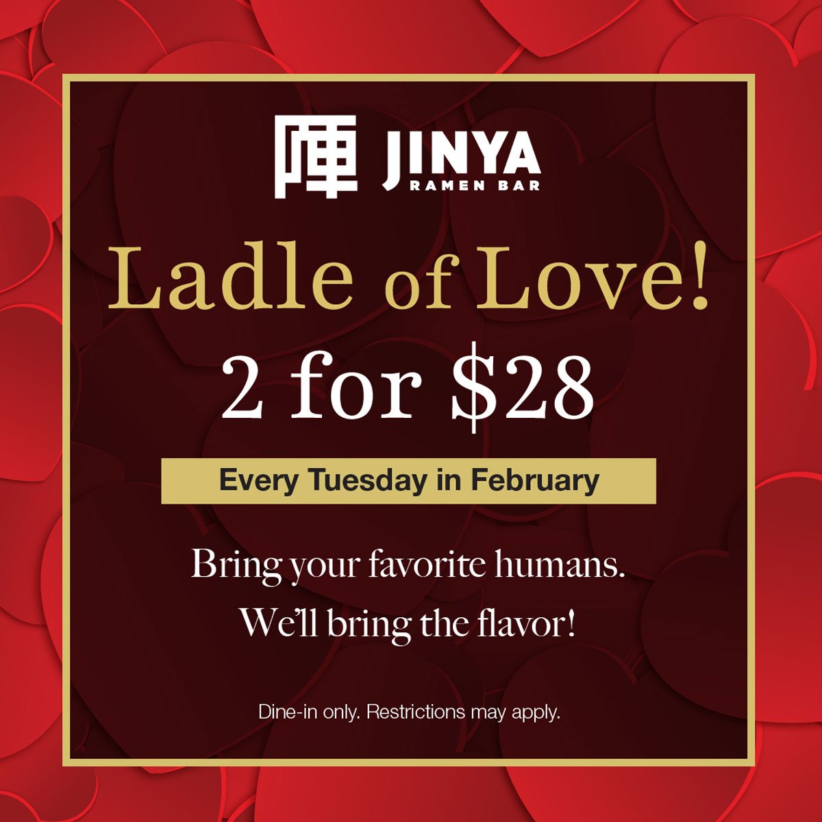 JINYA Ramen Bar Introduces Ladle of Love Special This February 2026