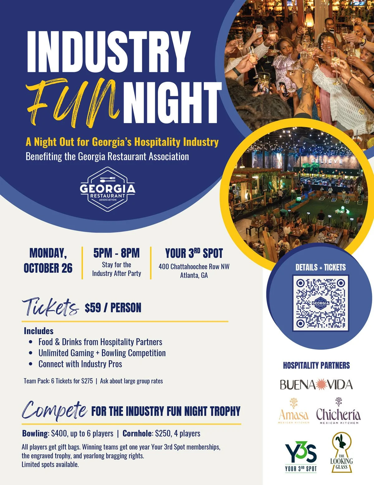 Industry Fun Night at Your 3rd Spot Benefiting Georgia Restaurant Association