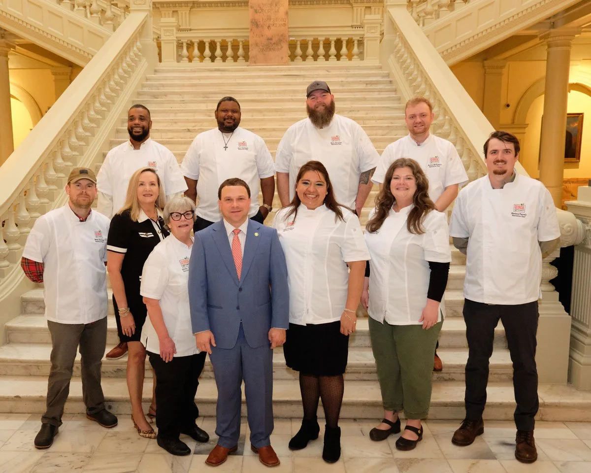 A group photo of the 2026 Georgia Grown Executive Chefs. Photo credit: Brandon Amato - www.brandonjohnamato.com