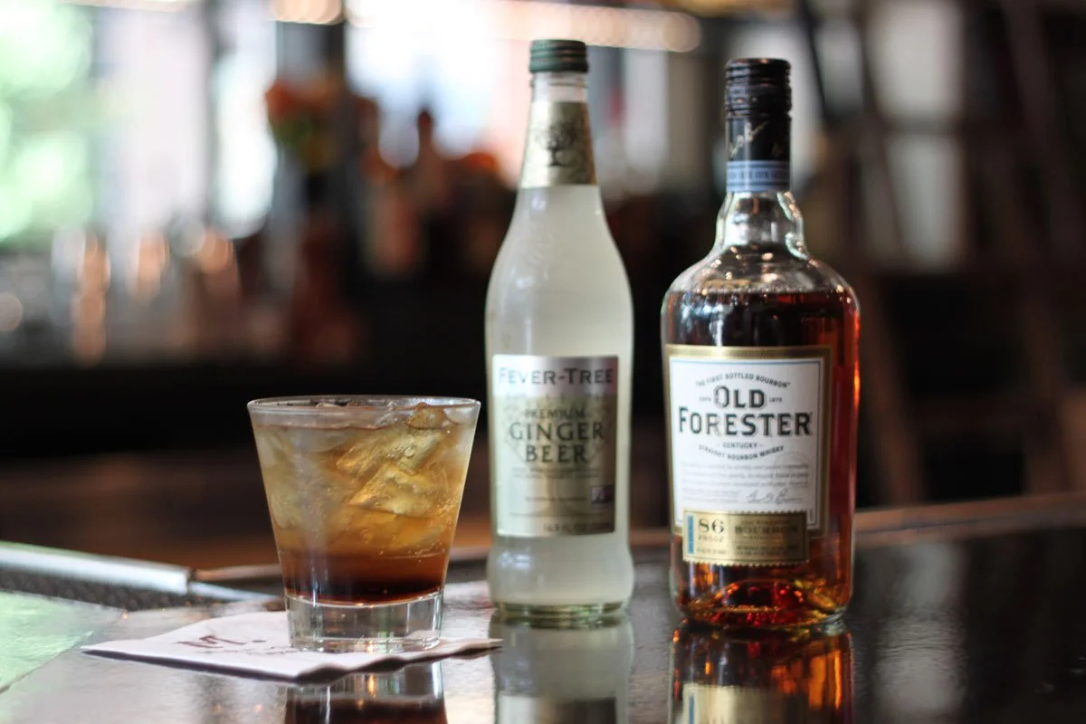 Cocktail and bottles