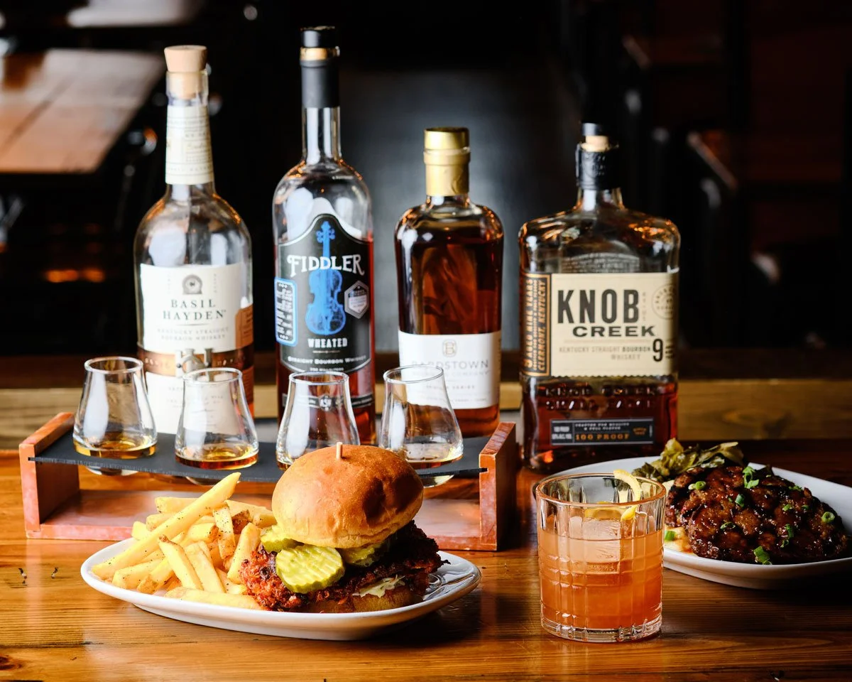 Full table of HOBNOB's Bourbon & Bites specials. Photo credit: Brandon Amato - www.brandonjohnamato.com