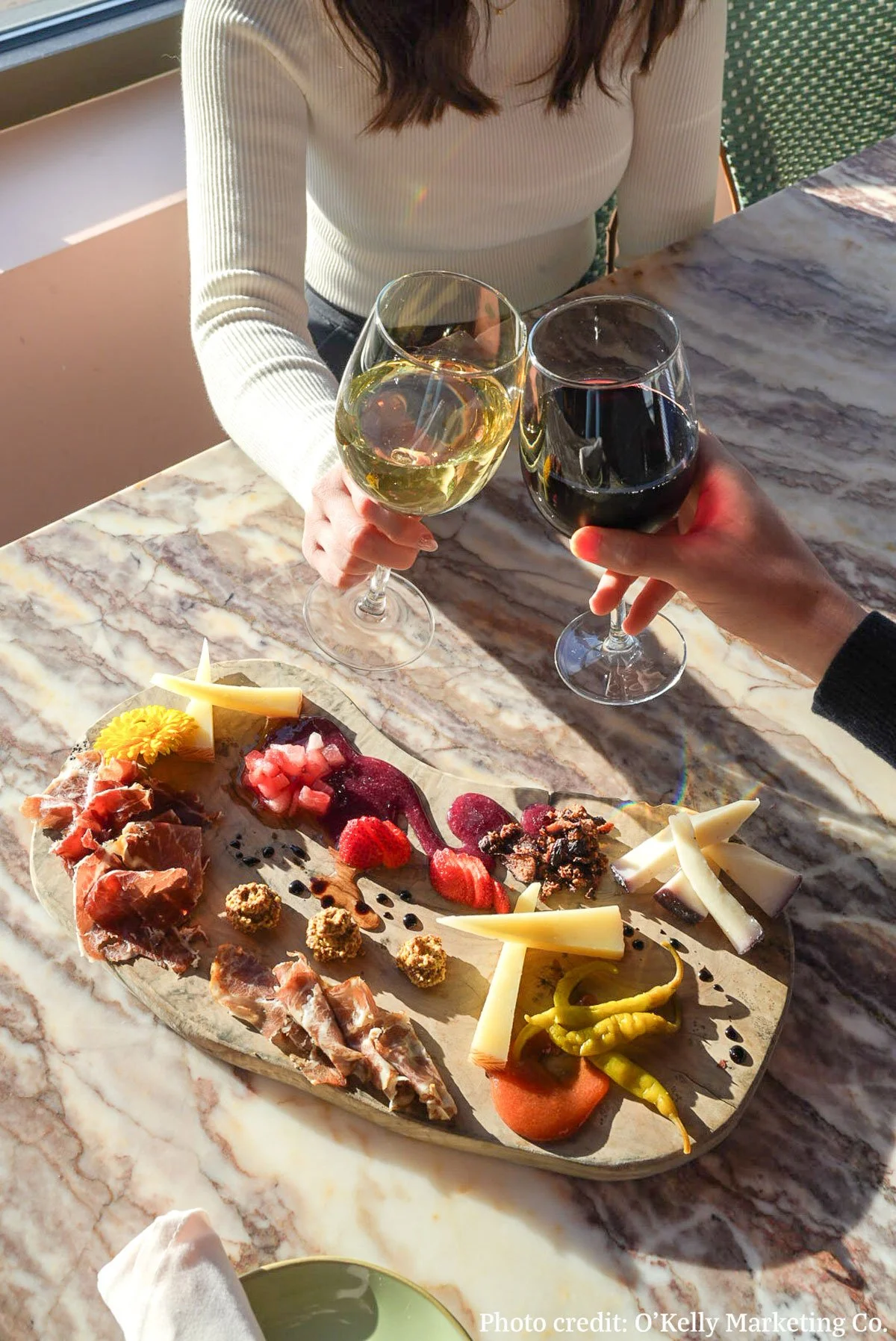 charcuterie and wine at Buena Vida