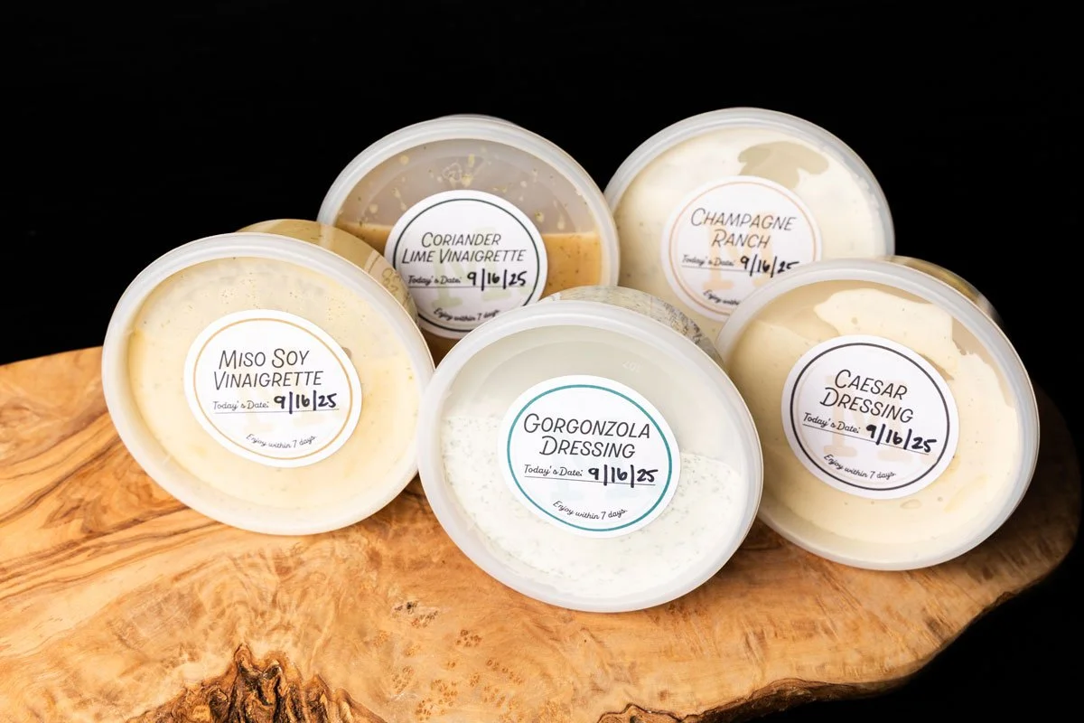 A group of dressings from Marlow's Tavern. Photo credit: Cameren Rogers