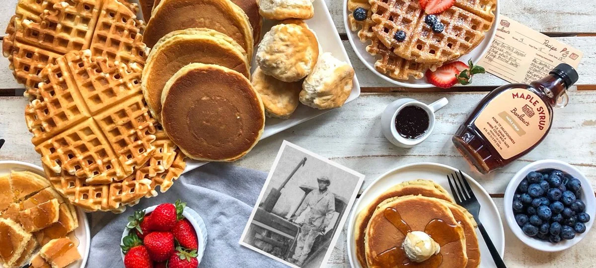 Overhead photo of Barlow's products and food on a table