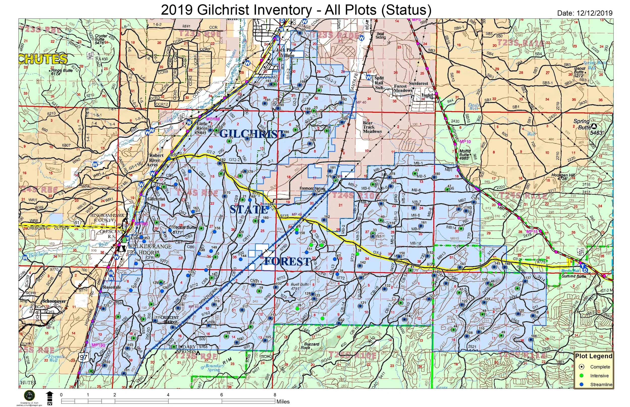 Gilchrist State Forest Inventory Project - Vector Vicinity Status Map