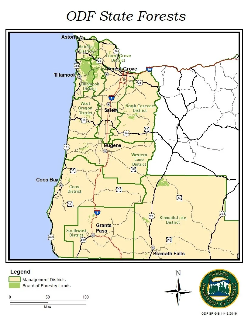 FMP Map - Oregon Dept. of Forestry 100-year Forest Management Plan
