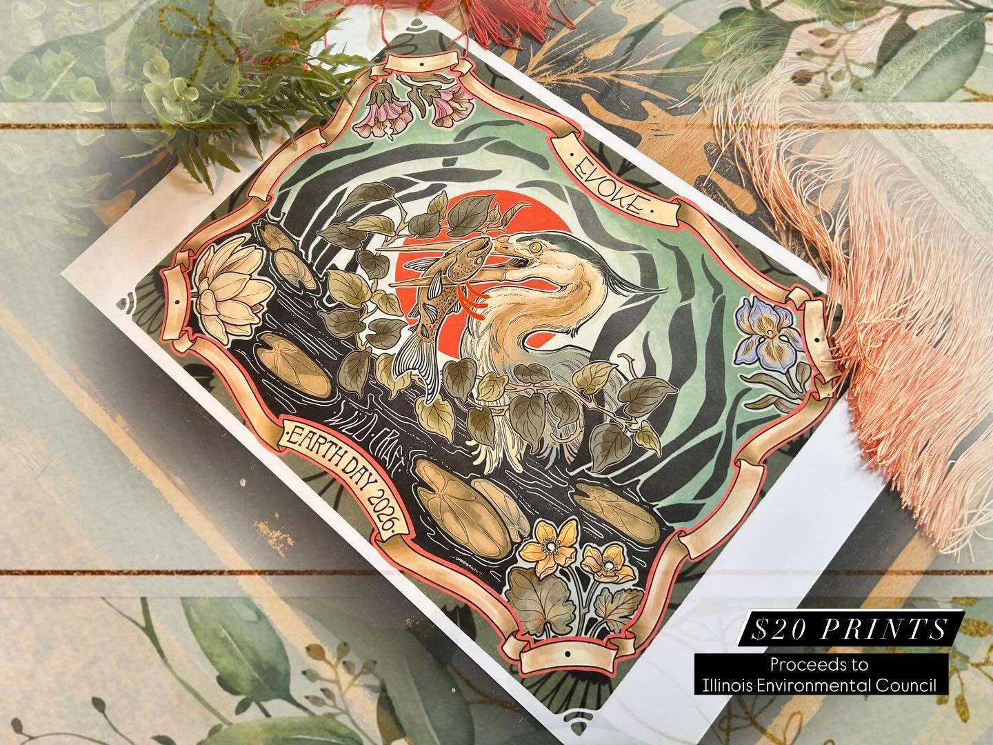 ✨🌱WILDCRAFT.🌱✨EARTH DAY FLASH EVENT. 🌱✨ (Event sold out 😅). 🌱 BUT, if you can&rsquo;t make it but still want to donate, I made these prints that will be for sale, proceeds going to the Illinois Environmental Council. Limited Quantities, 20 bones