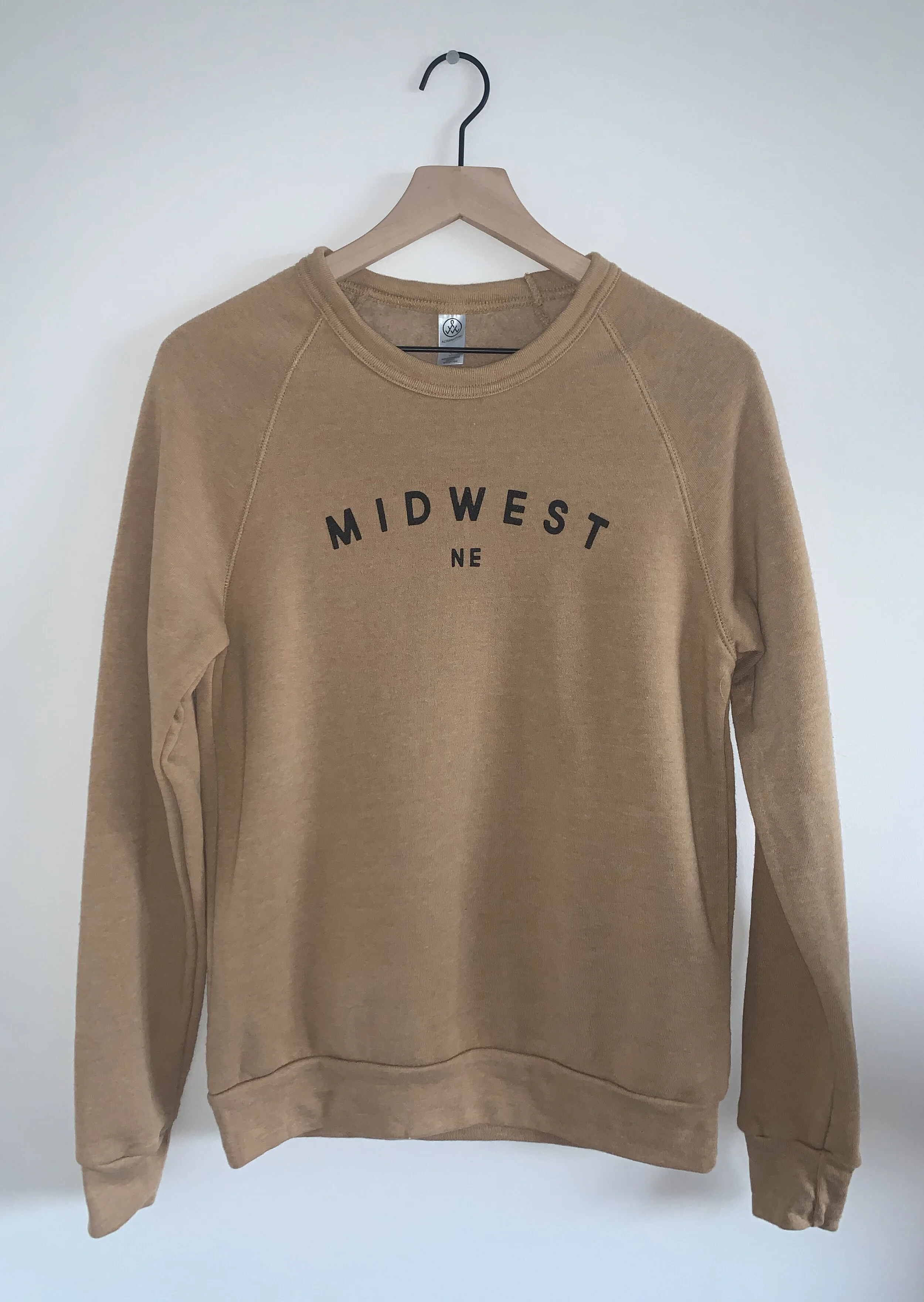 The comfiest "Midwest" sweatshirt (in camel)