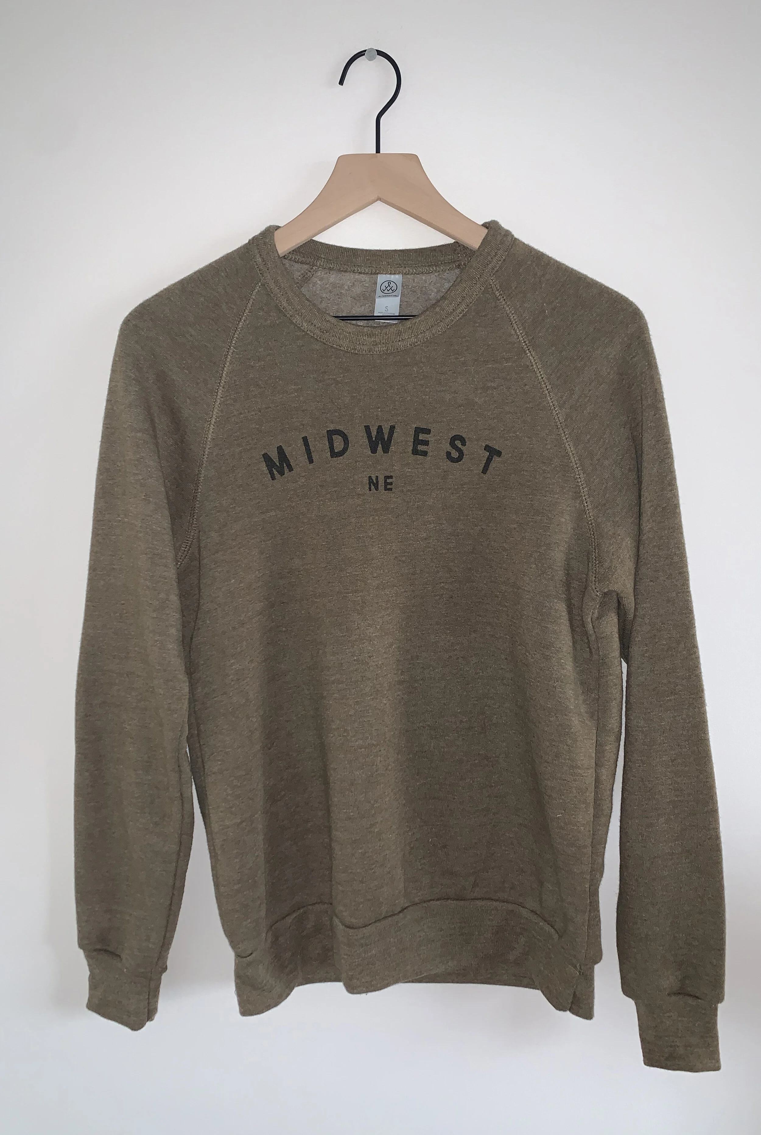 The comfiest "Midwest" sweatshirt (in dark olive)