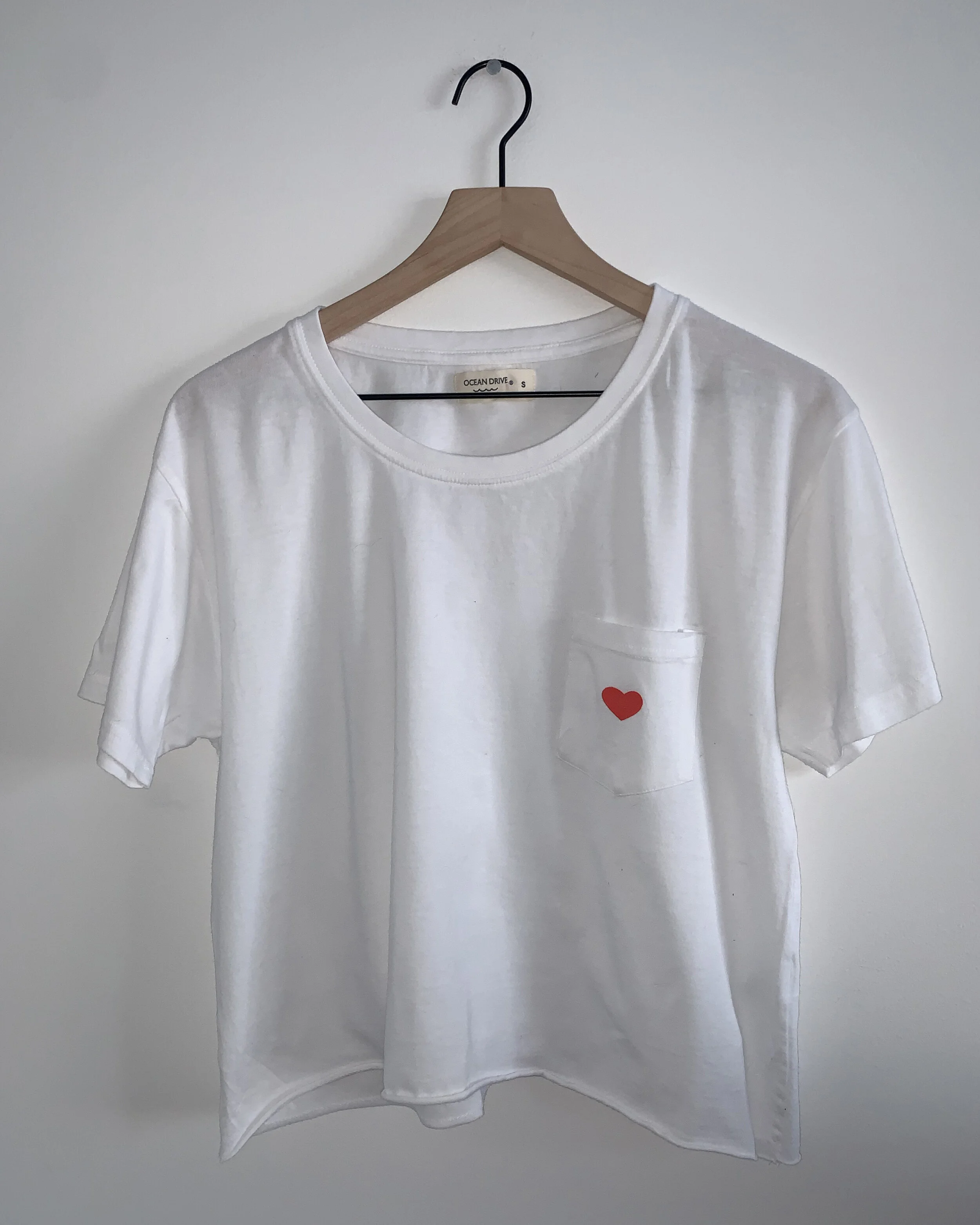 White Pocket Heart Tee