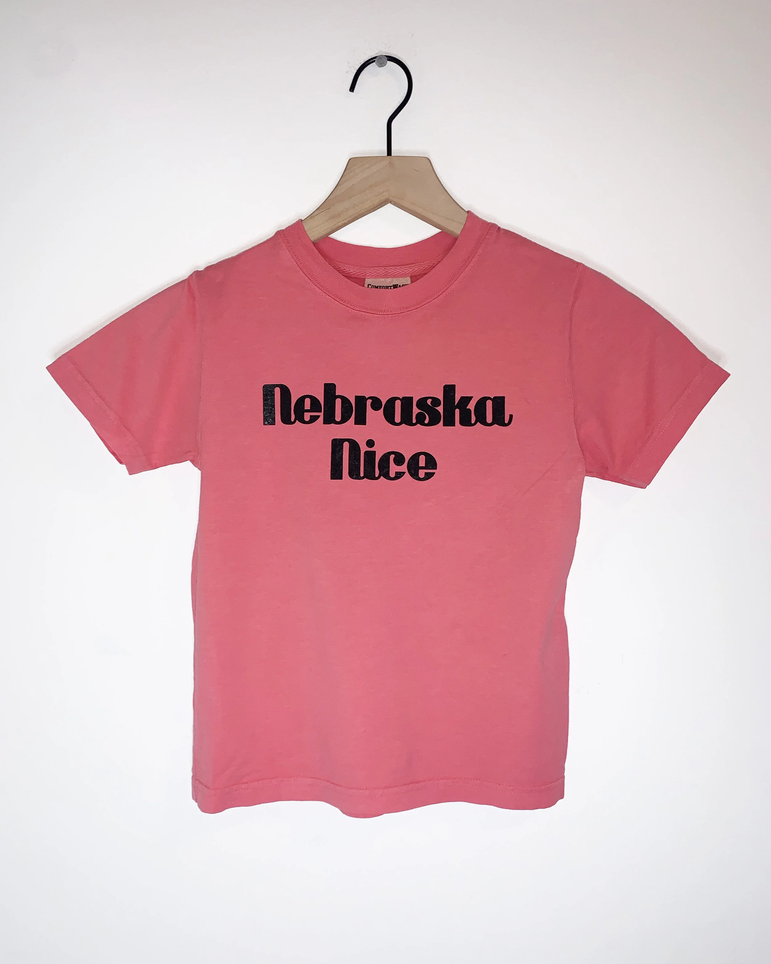 Youth "Nebraska Nice" Tee in coral