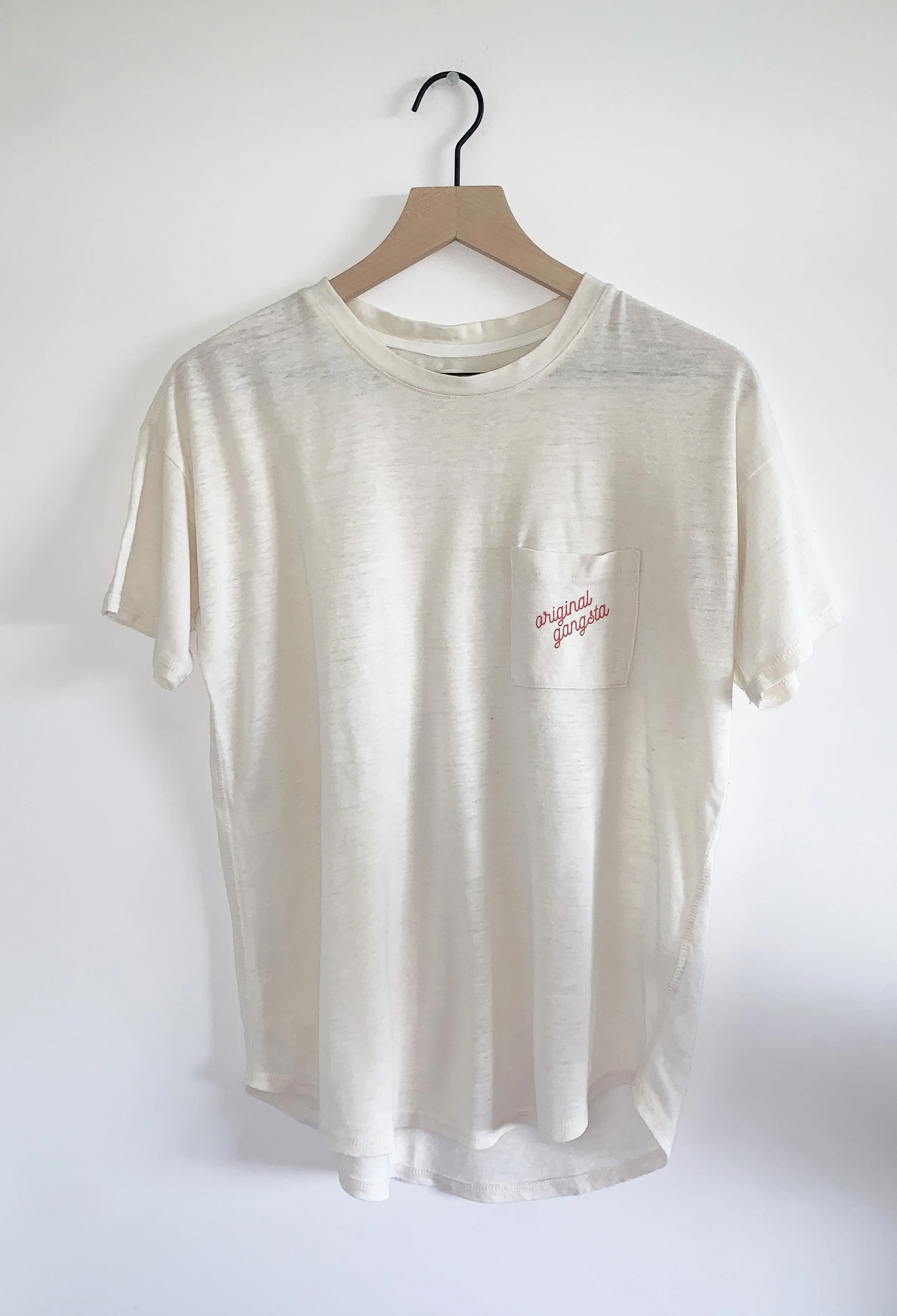 "Original Gansta" Pocket Tee in Ivory
