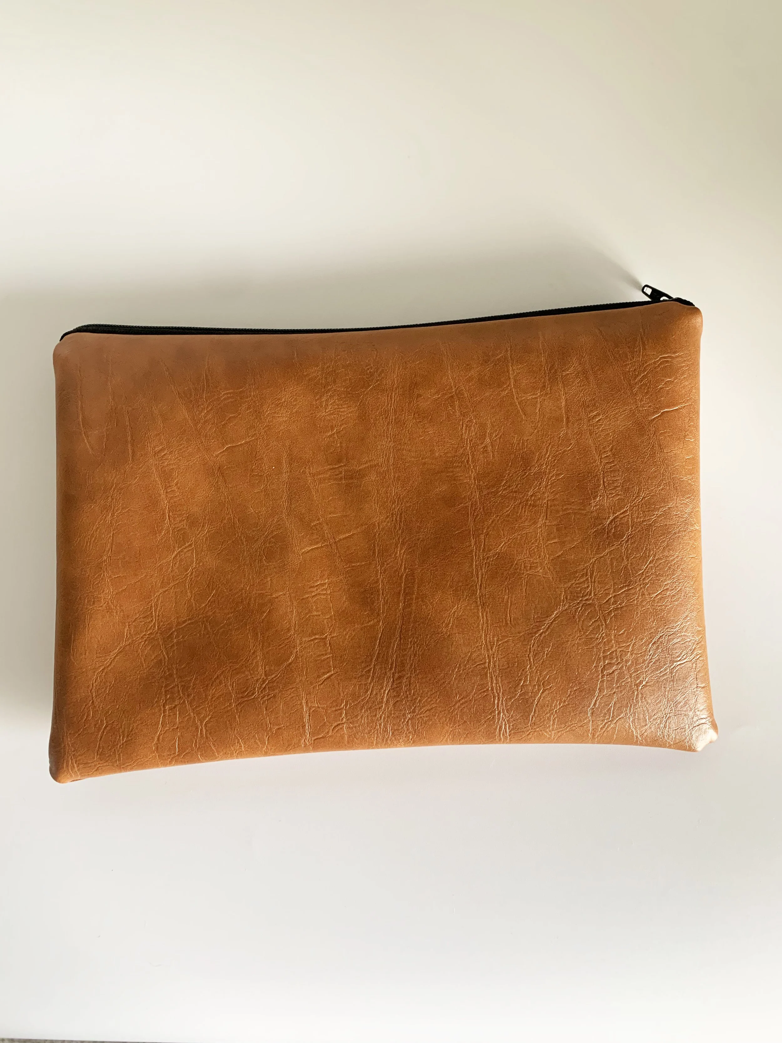 Handmade Clutch in Camel Snake