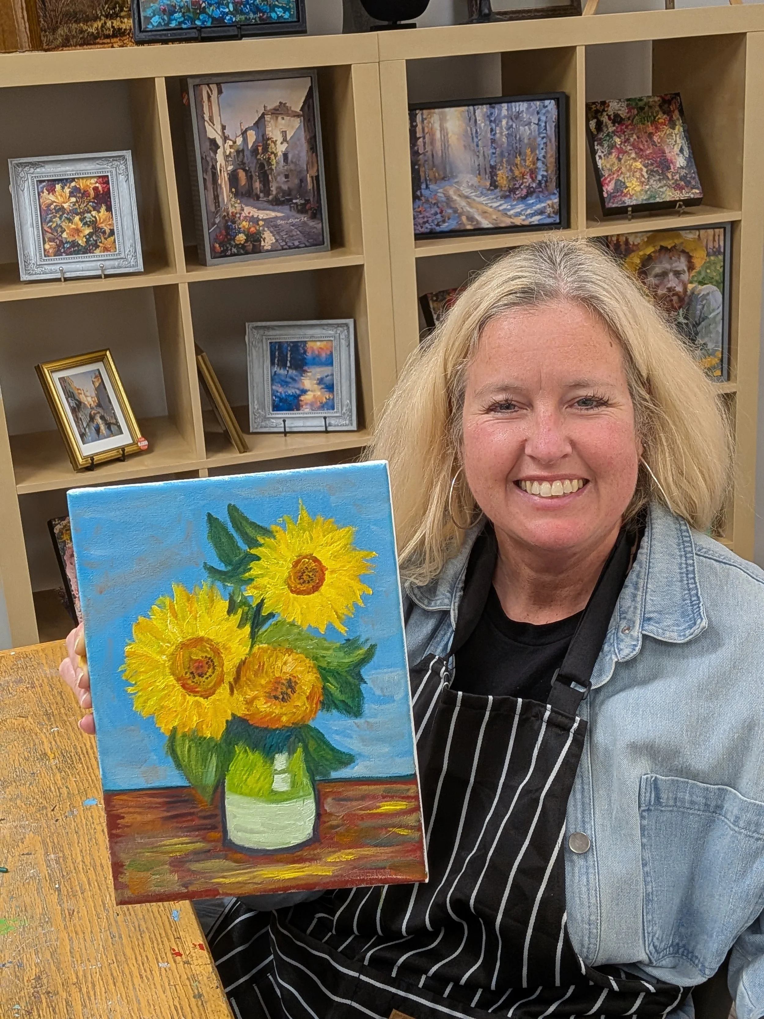  Beginners Oil Painting - Vincent Van Gogh’s, Three Sunflowers in a Vase