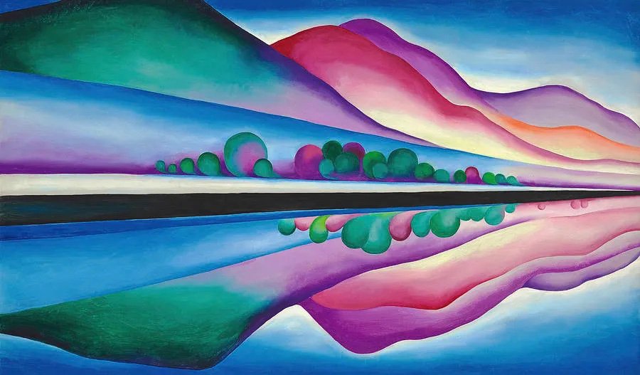 Georgia O'Keeffe's Lake George in Acrylics
