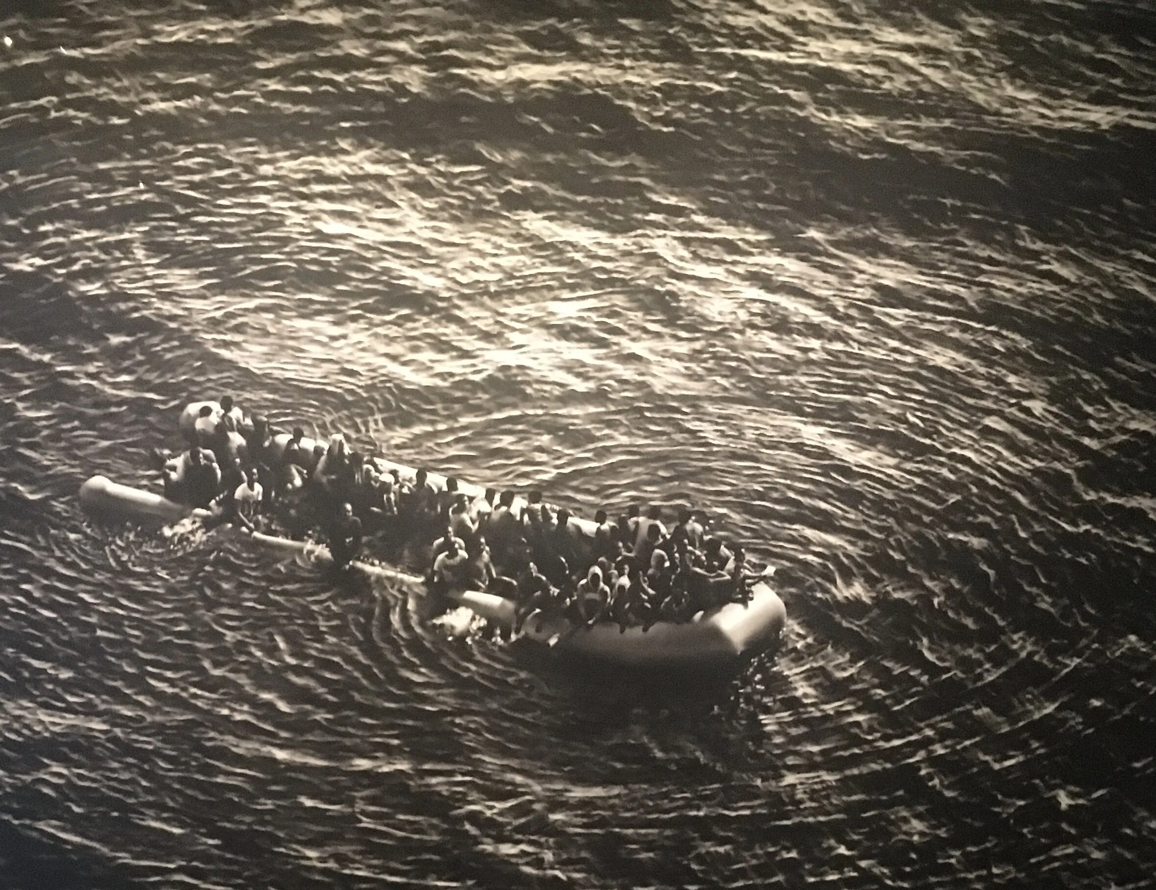 Detail:  Untitled (Refugees Moonbird Sighting, Mediterranean Sea; May 5, 2017), 2019