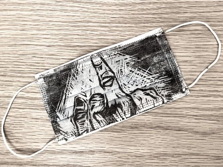 Ai Weiwei, Untitled (Middle Finger Mask), 2020. Image Credit: Ai Weiwei Instagram