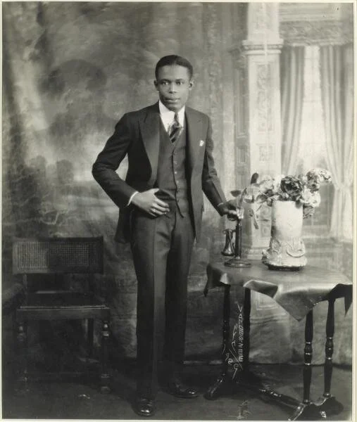 James VanDerZee, Studio Portrait of Young Man with Telephone, 1929, gelatin silver print, Smithsonian American Art Museum