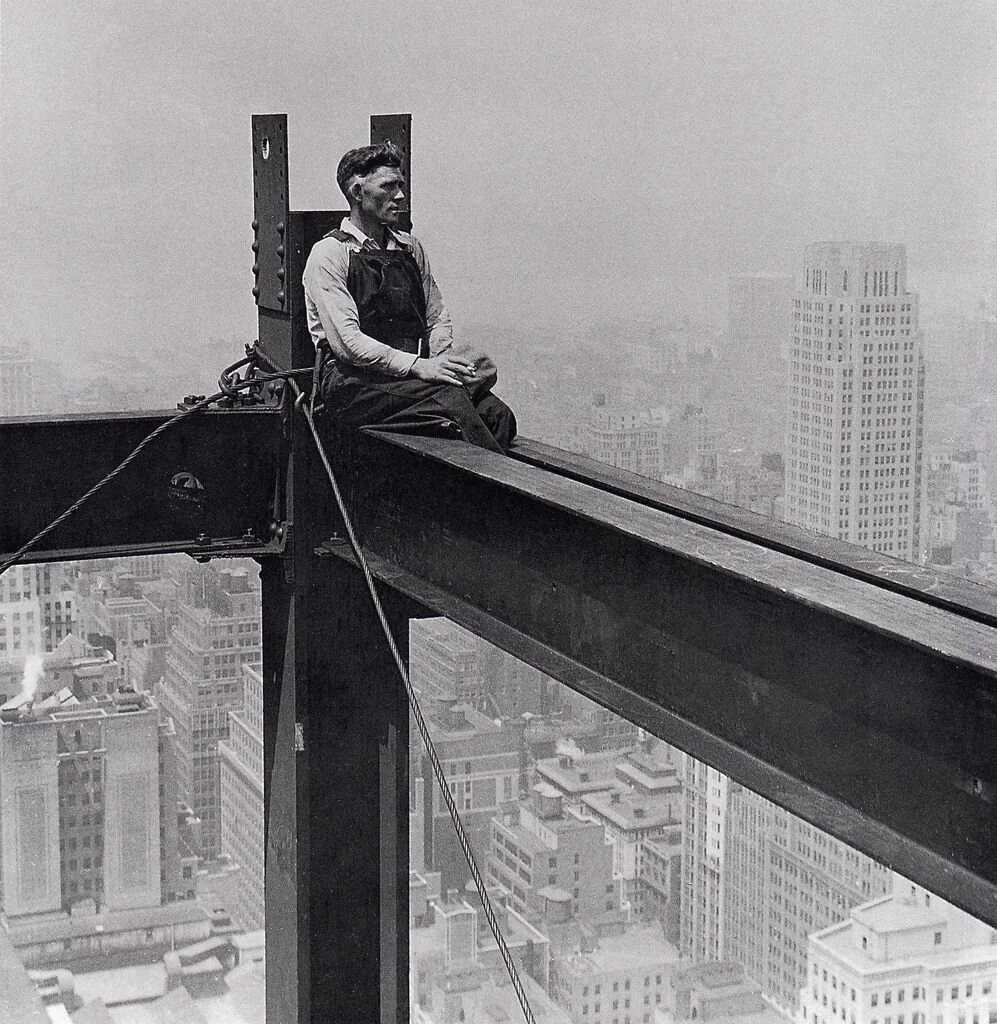 Charles C. Ebbet, Untitled (Steelworker on the ‘in process’ RKO Building in Rockefeller Center), ca. 1932; Collection Unknown.