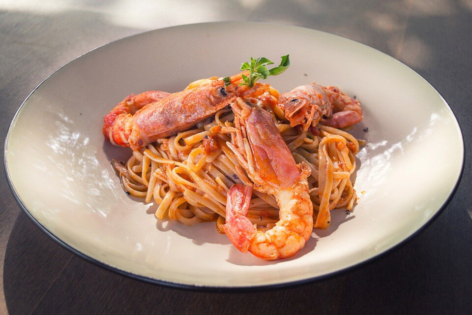 Pasta with Red Prawns