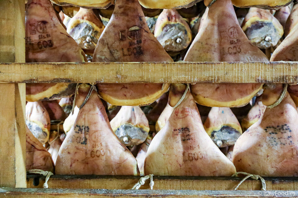 Aged Prosciutto, an iconic food in Modena