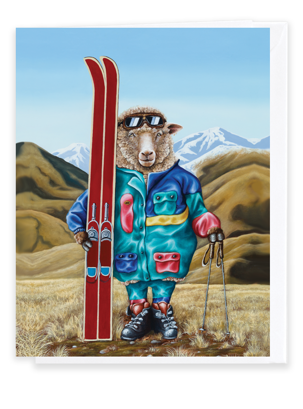 Ewe Ski - A6 Greeting Card
