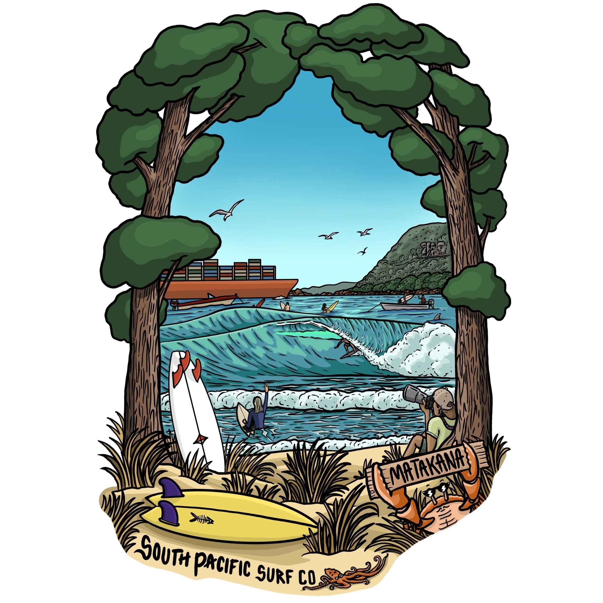 South Pacific Surf - Tee Design