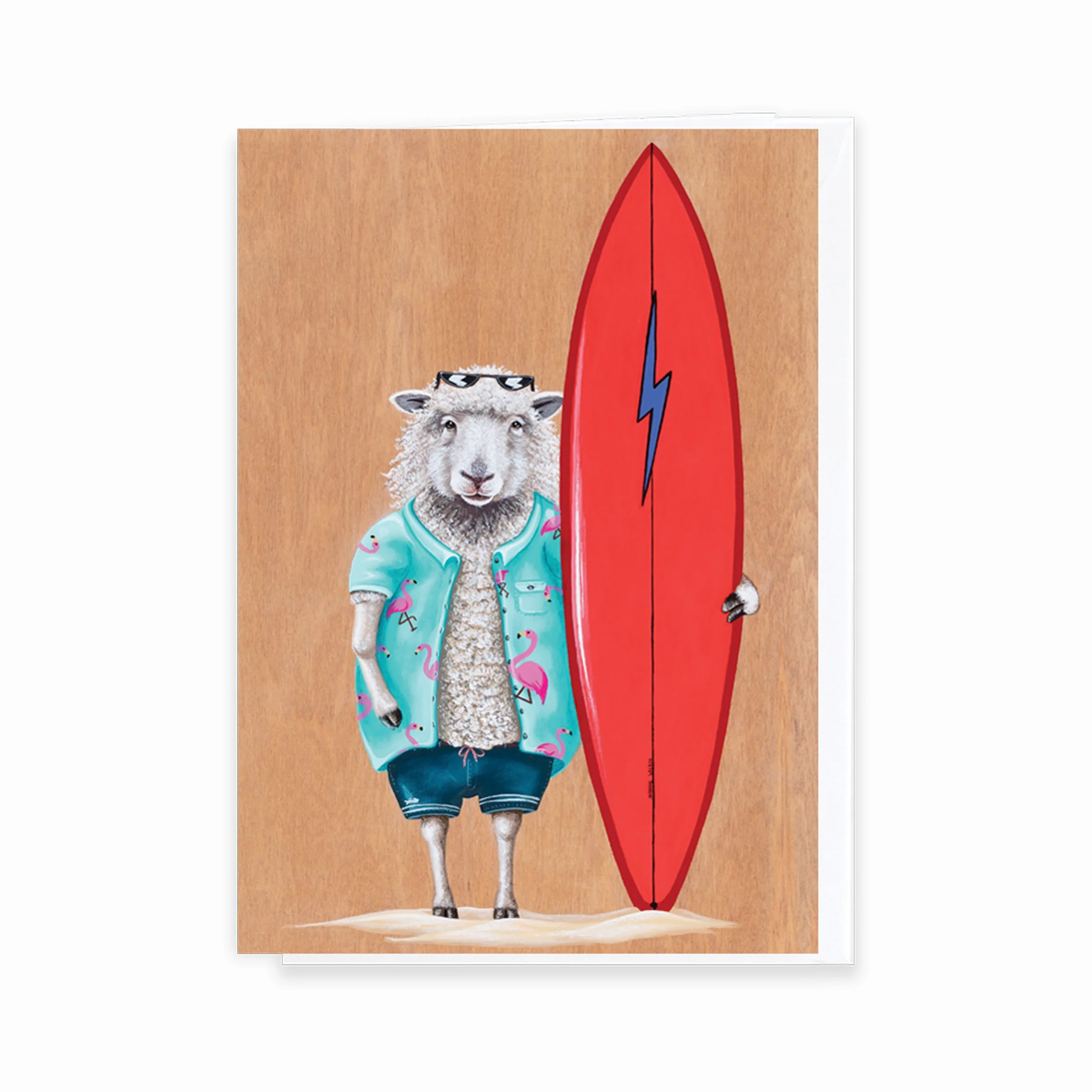 Ewe Surfer - A6 Greeting Card