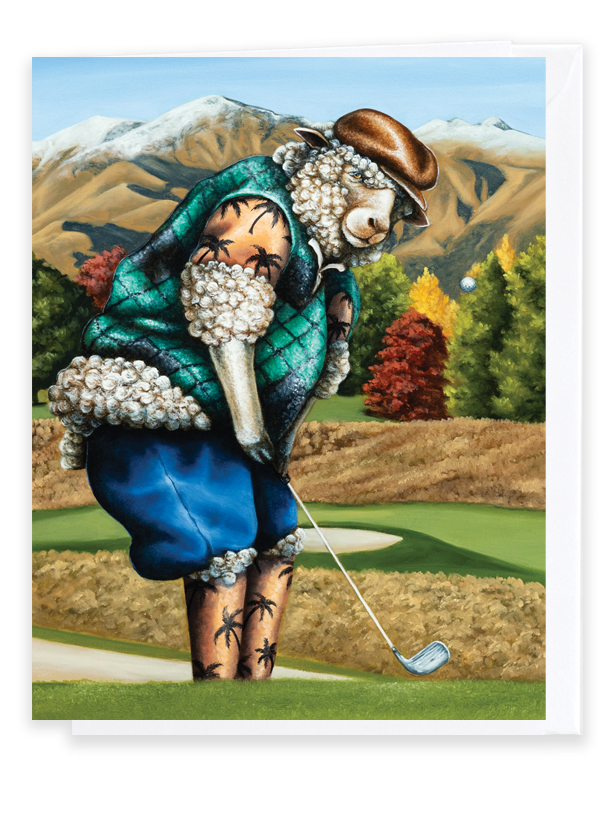 Ewe Golf - A6 Greeting Card