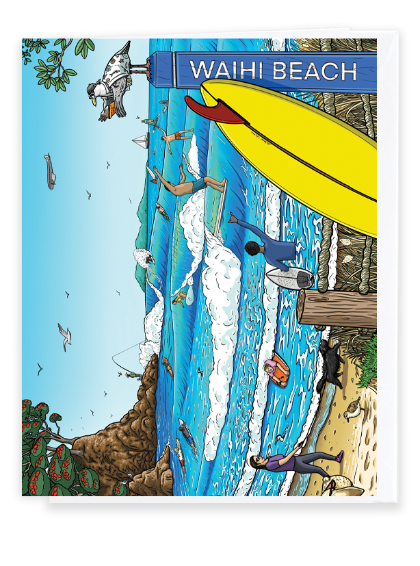 Waihi Beach - A6 Greeting Card