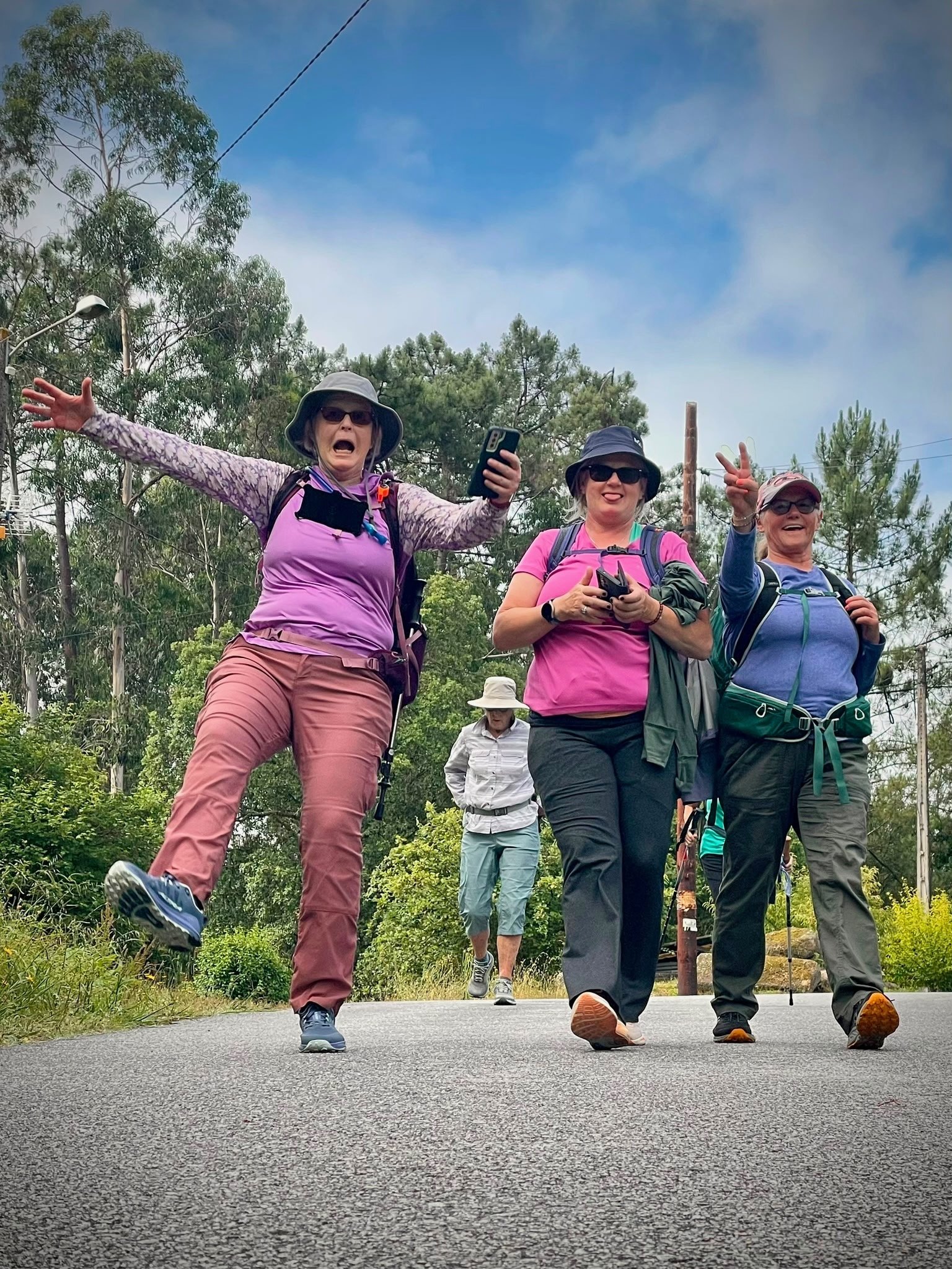 Group of women walking the Camino de Santiago Portuguese Way