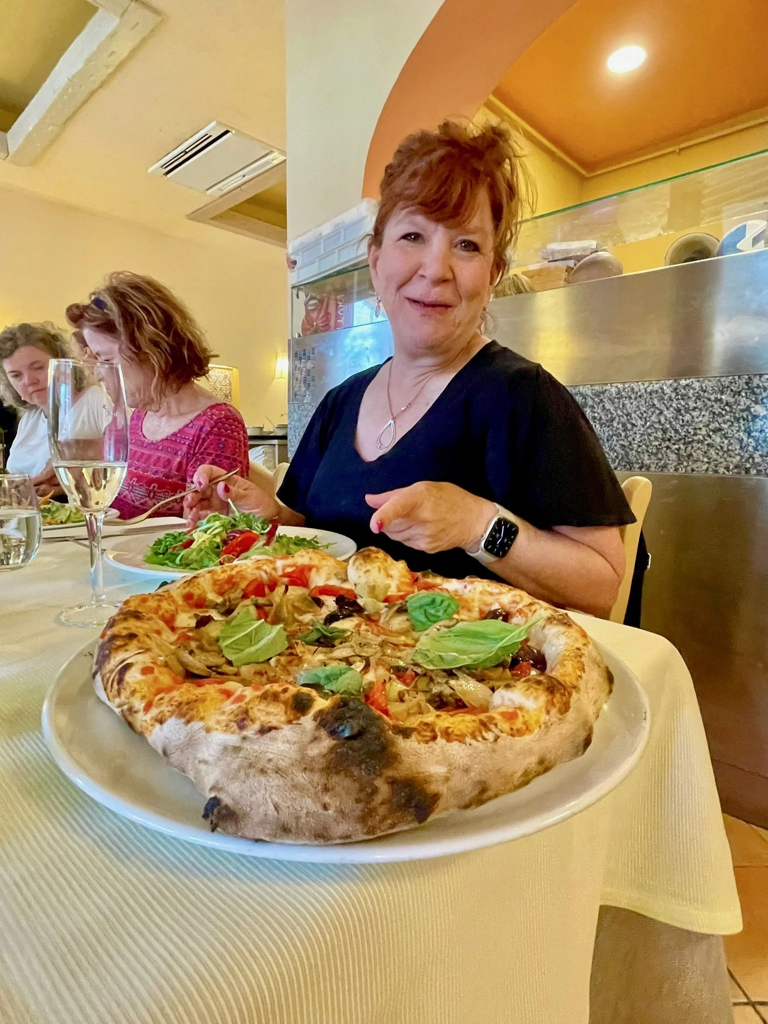Homemade pizza from pizza making class in Sorrento, Italy