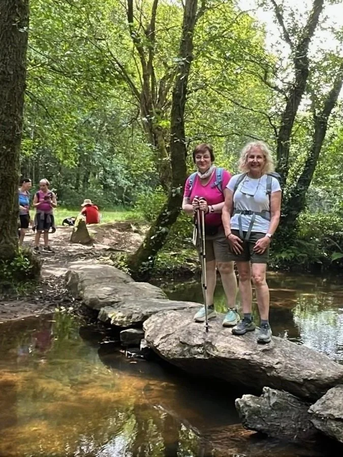 guided+Camino+trip+for+solo+female+travelers+stream+crossings+on+the+trail.jpg