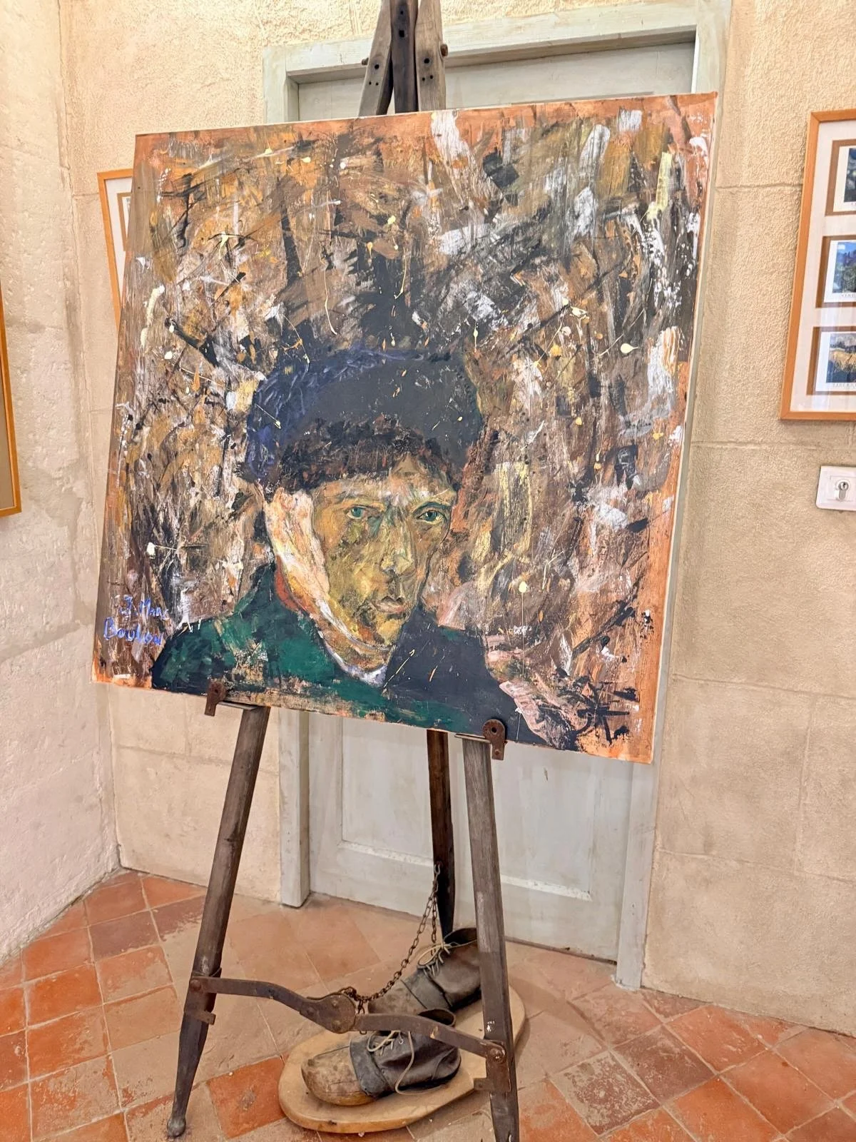 Famous artwork on easel in Provence, France